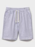 Crew Clothing Kids' Twill Striped Shorts, Mid Blue