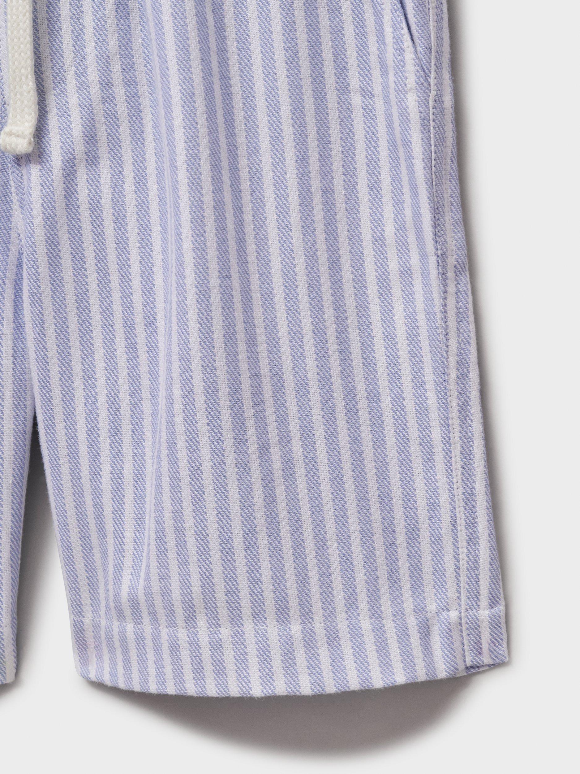 Product image 4 of 4, which shows Crew Clothing Kids' Twill Striped Shorts, Mid Blue, 8-9 years