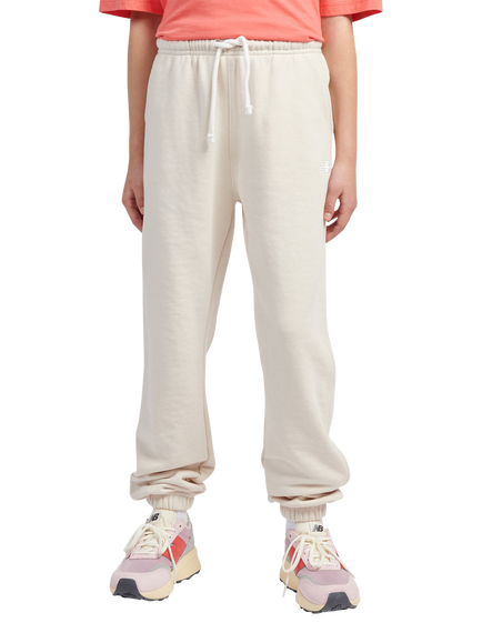 New Balance Kids' French Terry Small Logo Jogging Bottoms, Linen
