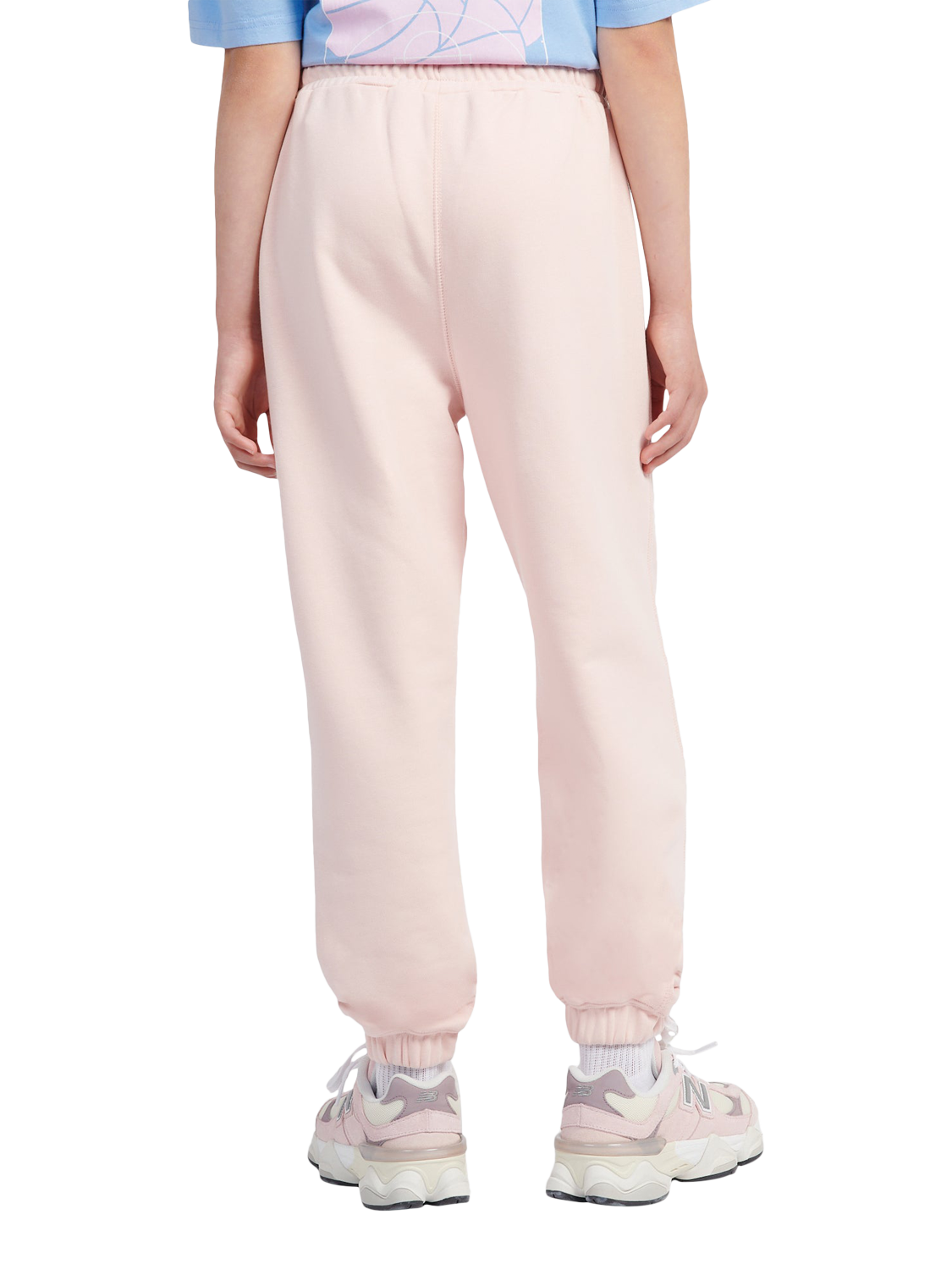 Product image 3 of 11, which shows New Balance Kids' French Terry Small Logo Jogging Bottoms, Pink Haze, 7-8 years