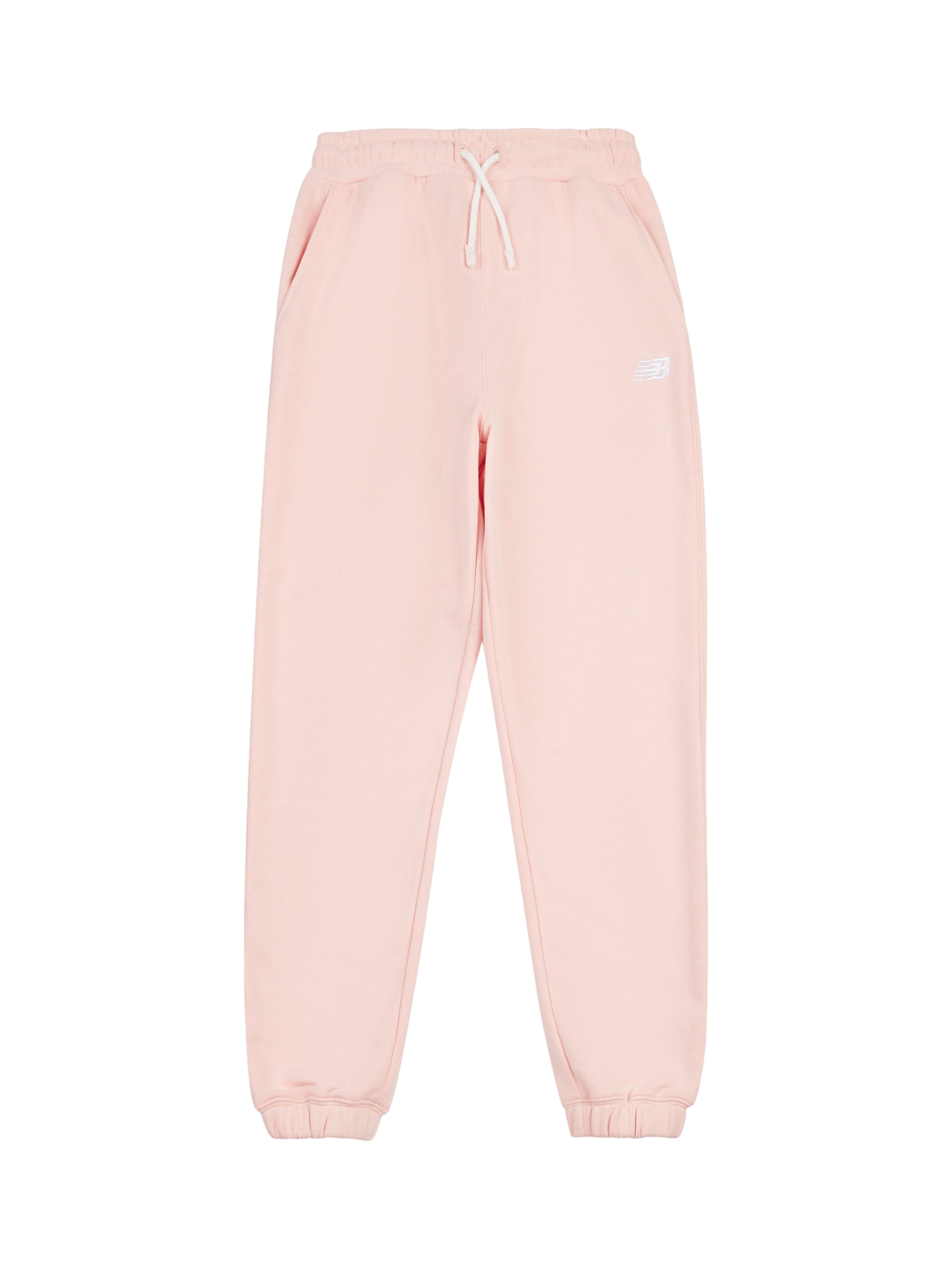 Product image 6 of 11, which shows New Balance Kids' French Terry Small Logo Jogging Bottoms, Pink Haze, 7-8 years