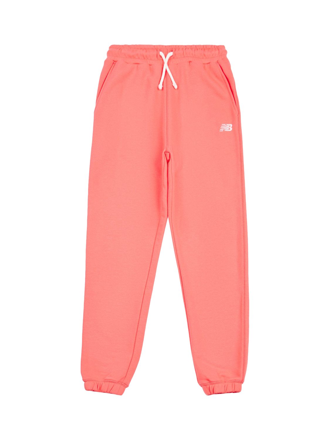 Product image 6 of 8, which shows New Balance Kids' French Terry Small Logo Jogging Bottoms, Drift Red, 7-8 years
