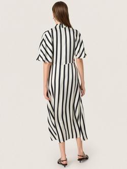 Soaked In Luxury Clero Miria Stripe Midi Dress, Black/White - view 2, Black/White