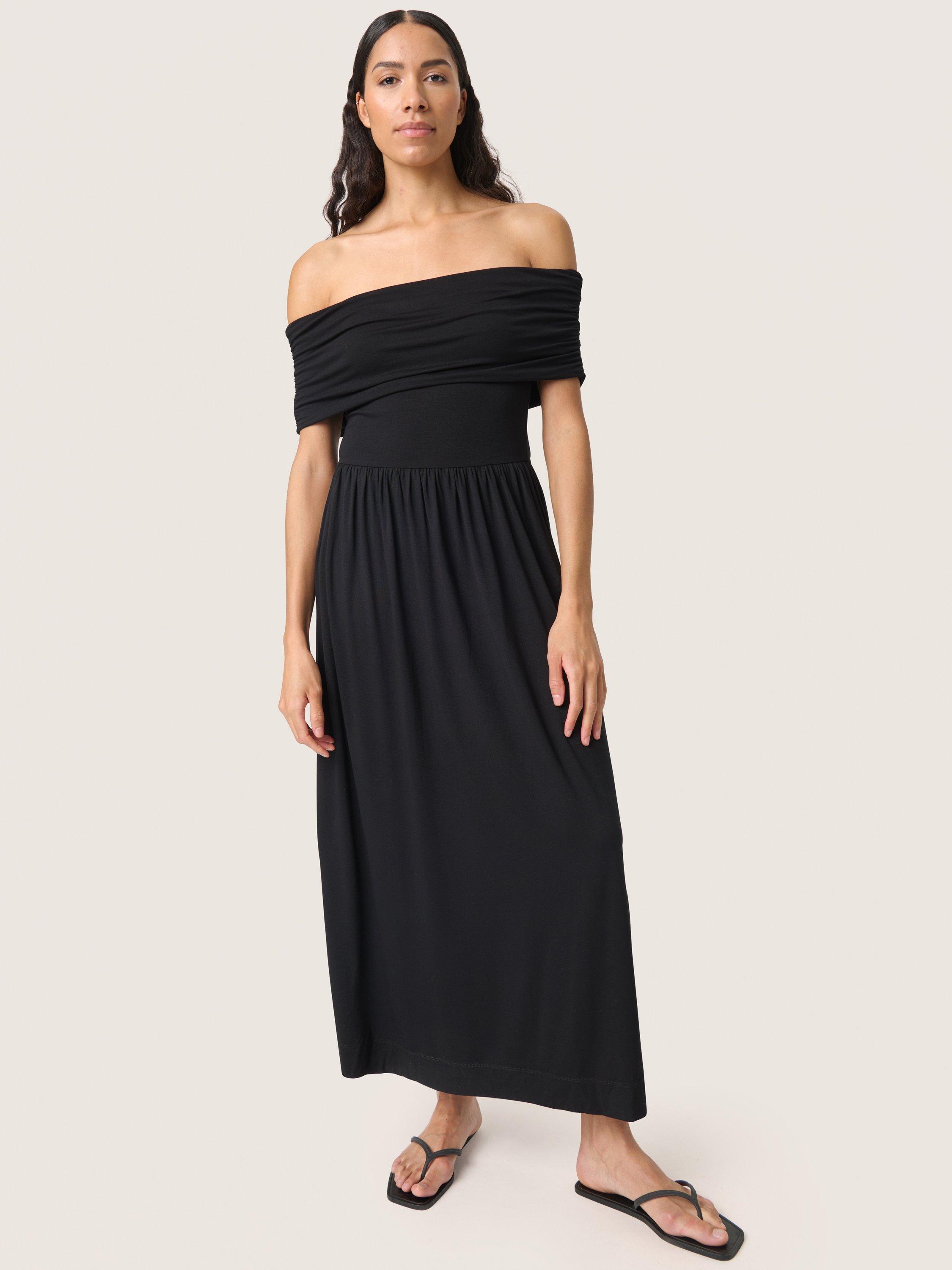 Product image 3 of 6, which shows Soaked In Luxury Hanadi Off Shoulder Dress, Black, XS