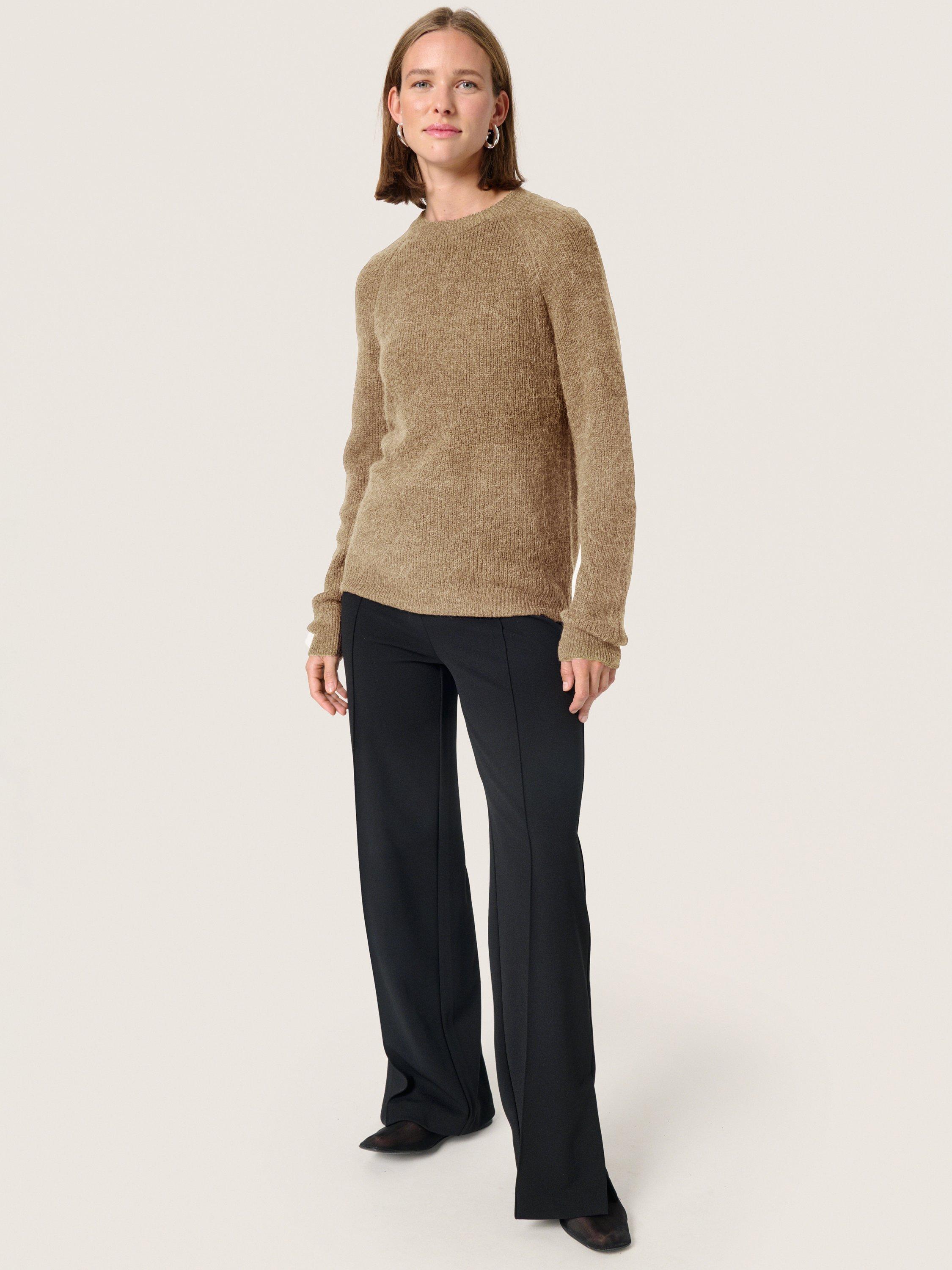 Product image 3 of 6, which shows Soaked In Luxury Tuesday Ribbed Knit Jumper, Beige, XS