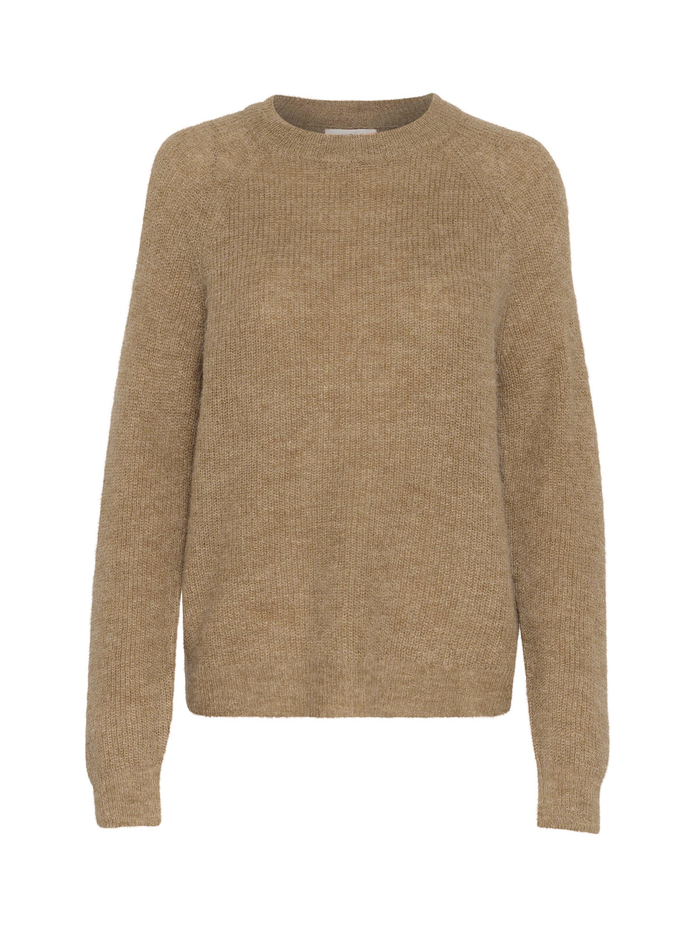 Product image 5 of 6, which shows Soaked In Luxury Tuesday Ribbed Knit Jumper, Beige, XS