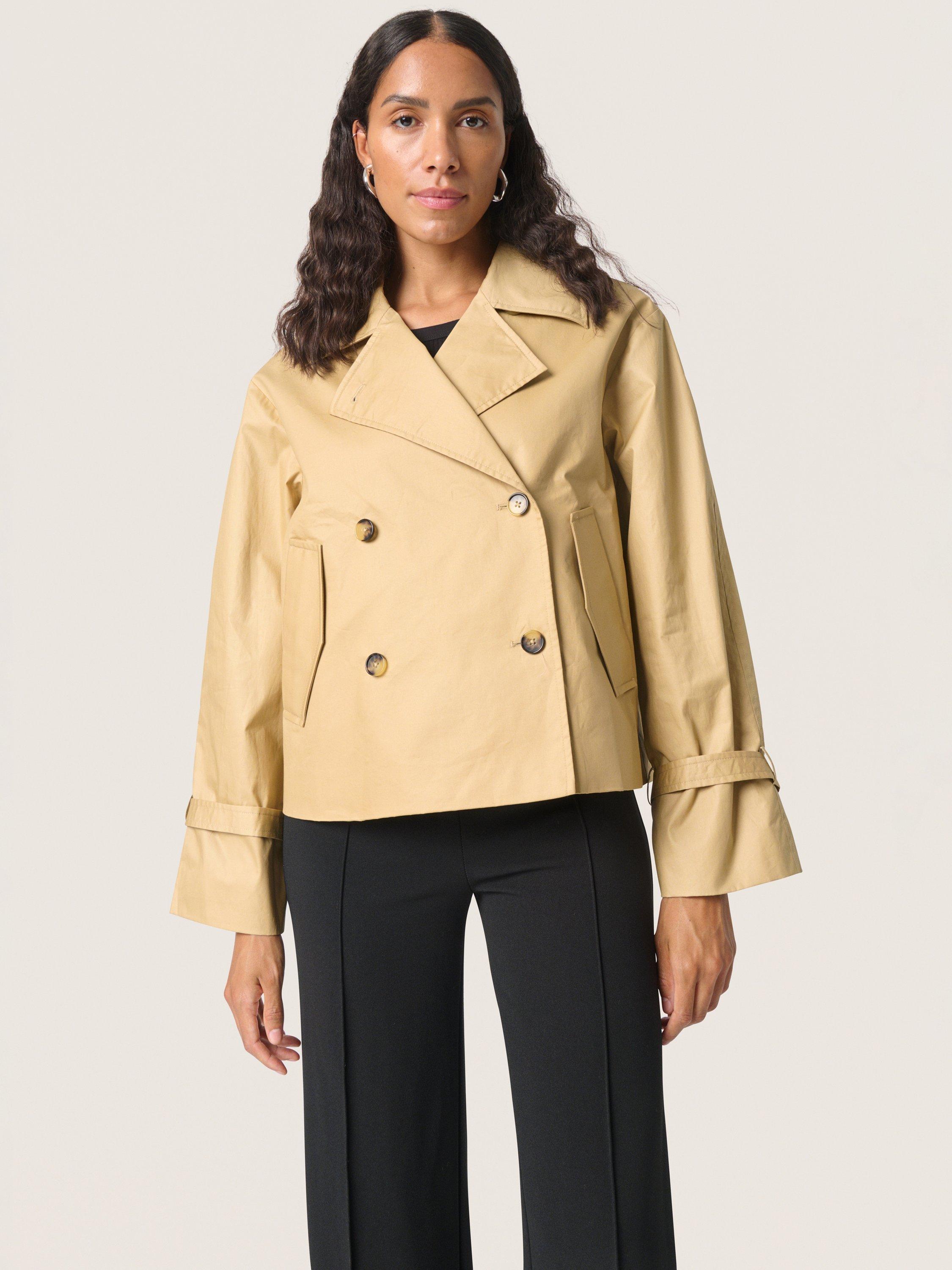 Product image 1 of 6, which shows Soaked In Luxury Favne Trench Jacket, Beige, S