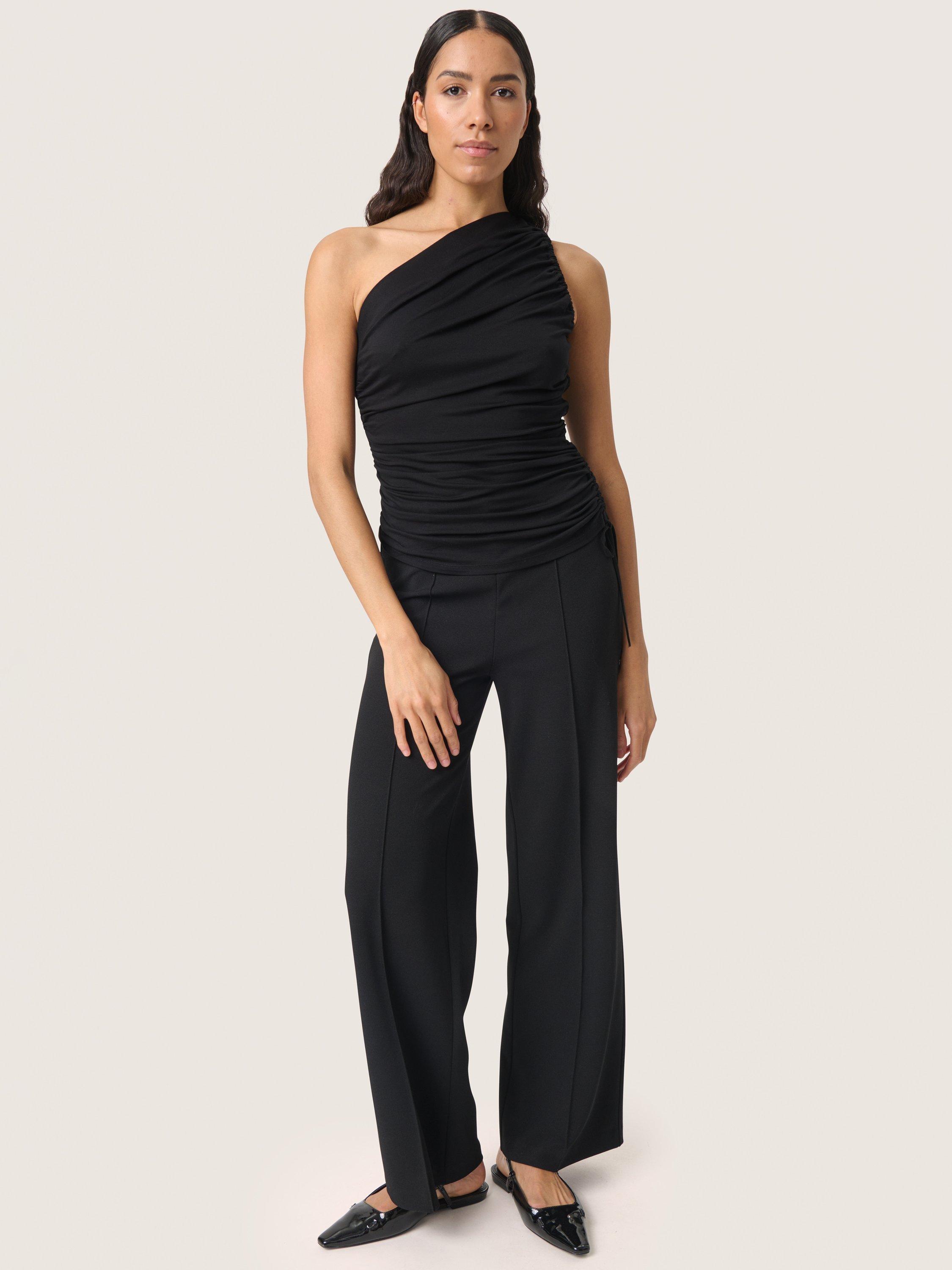 Product image 3 of 6, which shows Soaked In Luxury Hanadi One Shoulder Top, Black, S