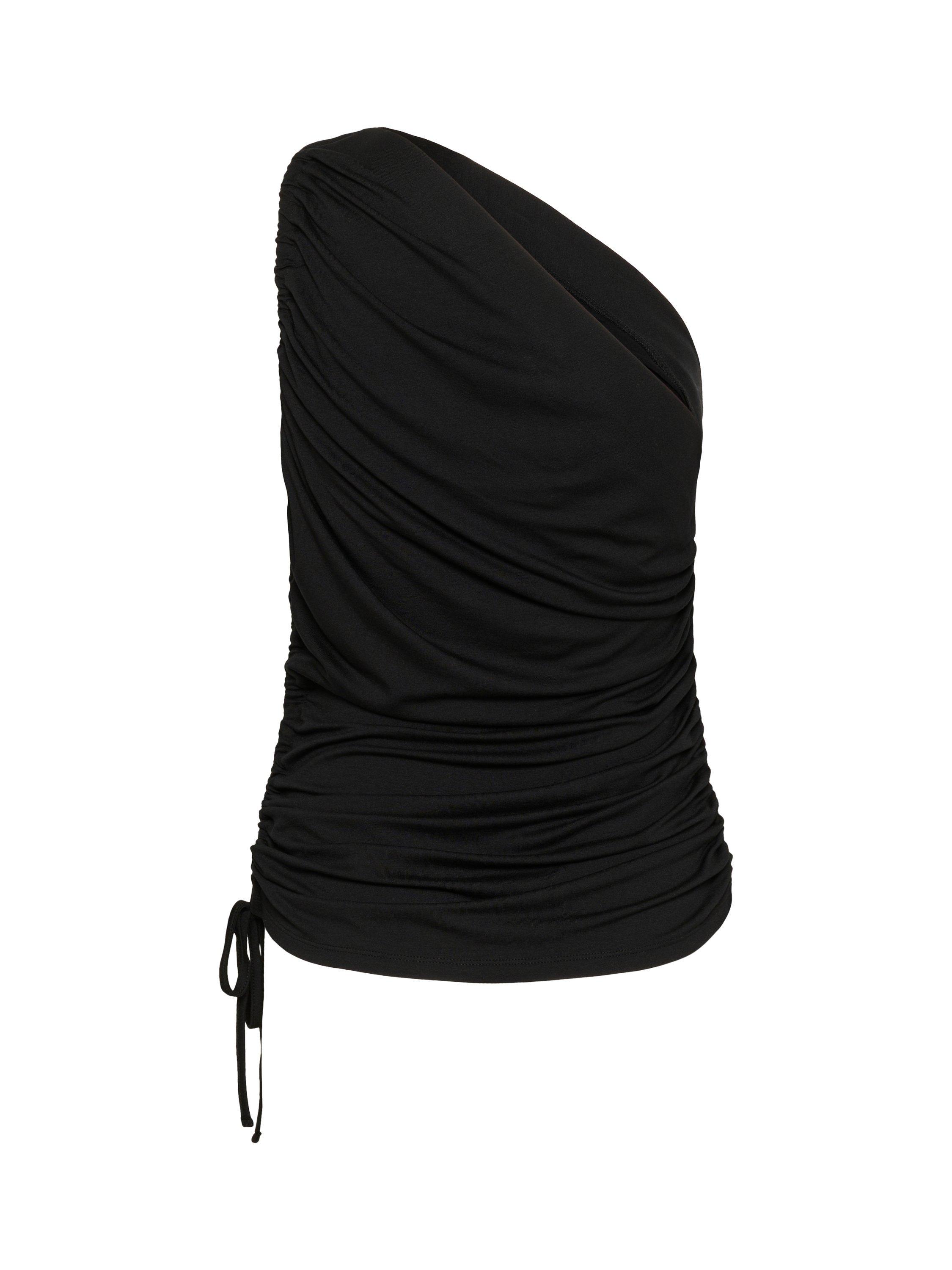 Product image 6 of 6, which shows Soaked In Luxury Hanadi One Shoulder Top, Black, S