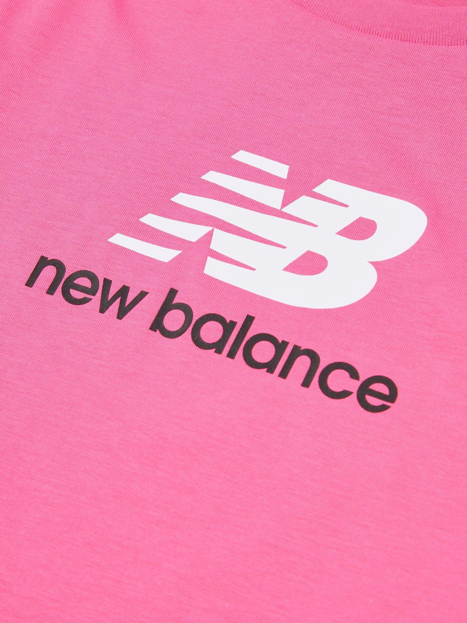 Product image 3 of 3, which shows New Balance Kids' Jersey Stacked Logo T-Shirt, Dragon Berry, 7-8 years