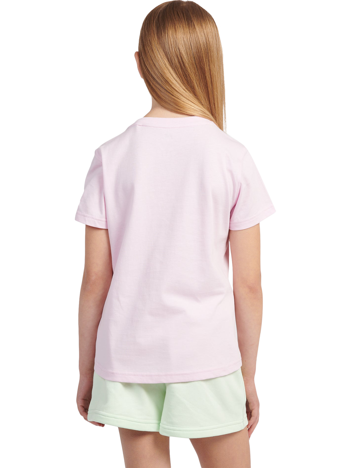 Product image 3 of 8, which shows New Balance Kids' Stacked Logo T-Shirt, Light Raspberry, 7-8 years