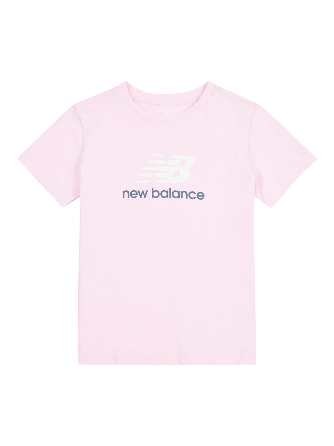 Product image 6 of 8, which shows New Balance Kids' Stacked Logo T-Shirt, Light Raspberry, 7-8 years