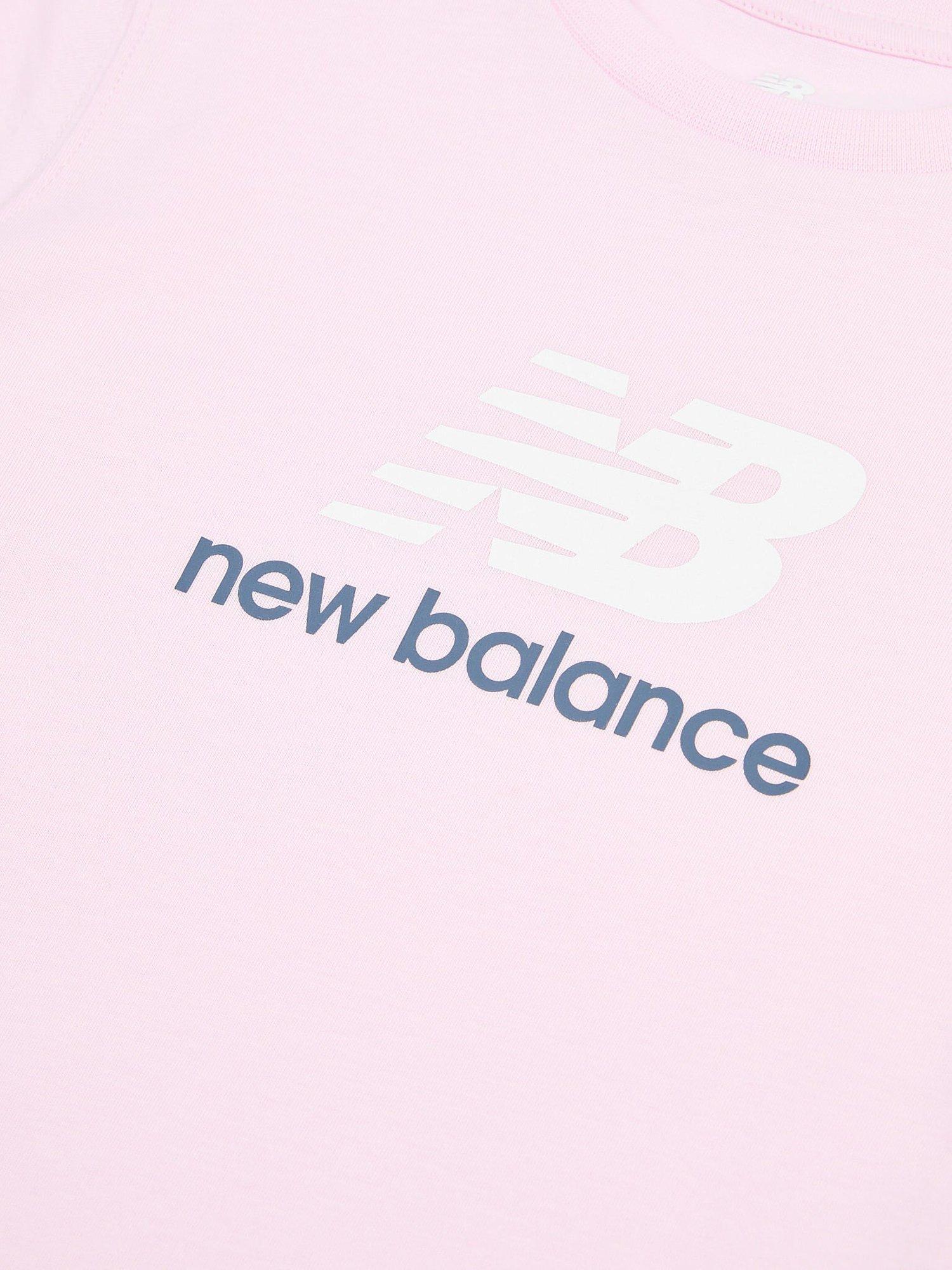Product image 8 of 8, which shows New Balance Kids' Stacked Logo T-Shirt, Light Raspberry, 7-8 years
