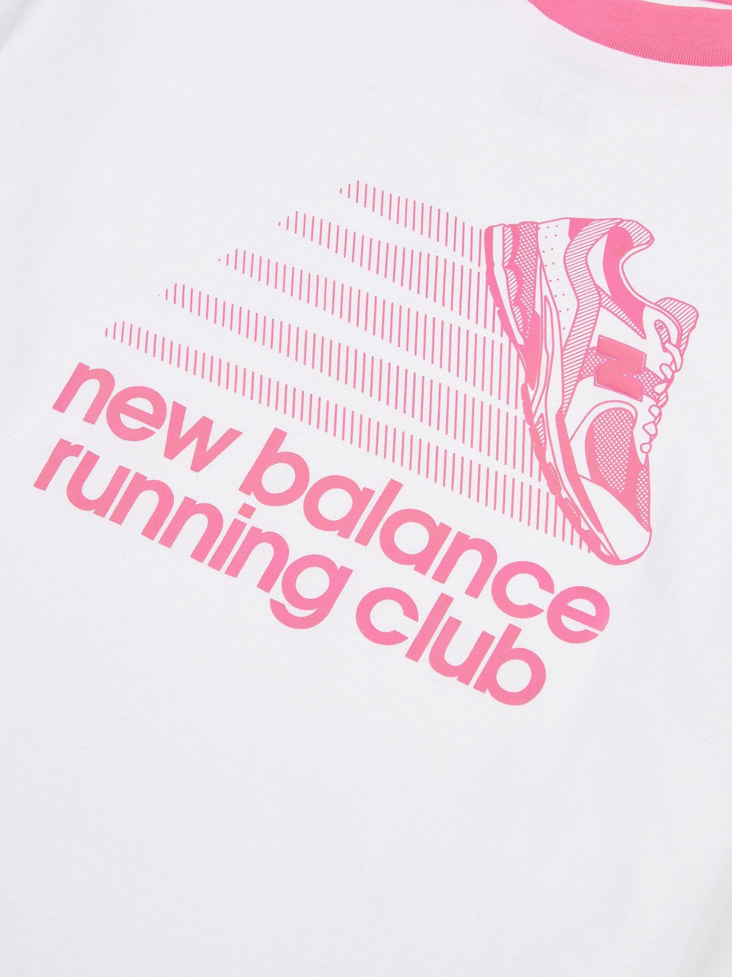 Product image 7 of 9, which shows New Balance Kids' Running Club Graphic T-Shirt, Bright White, 7-8 years