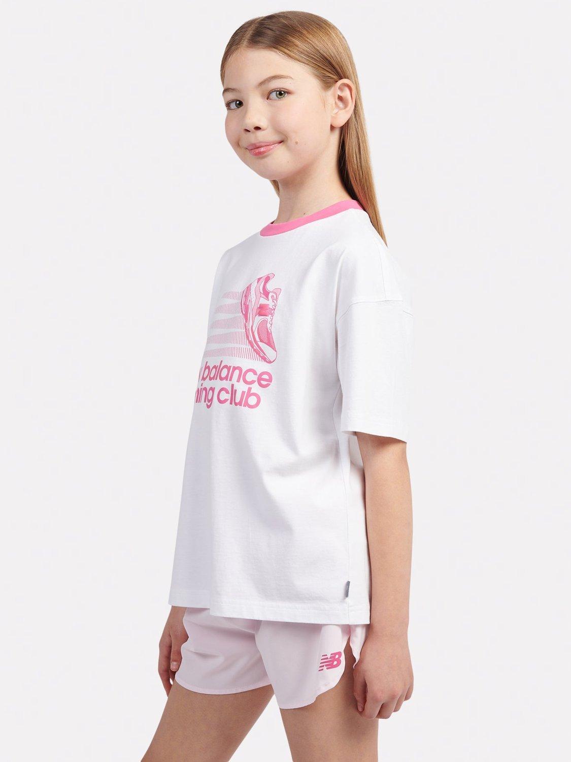 Product image 9 of 9, which shows New Balance Kids' Running Club Graphic T-Shirt, Bright White, 7-8 years