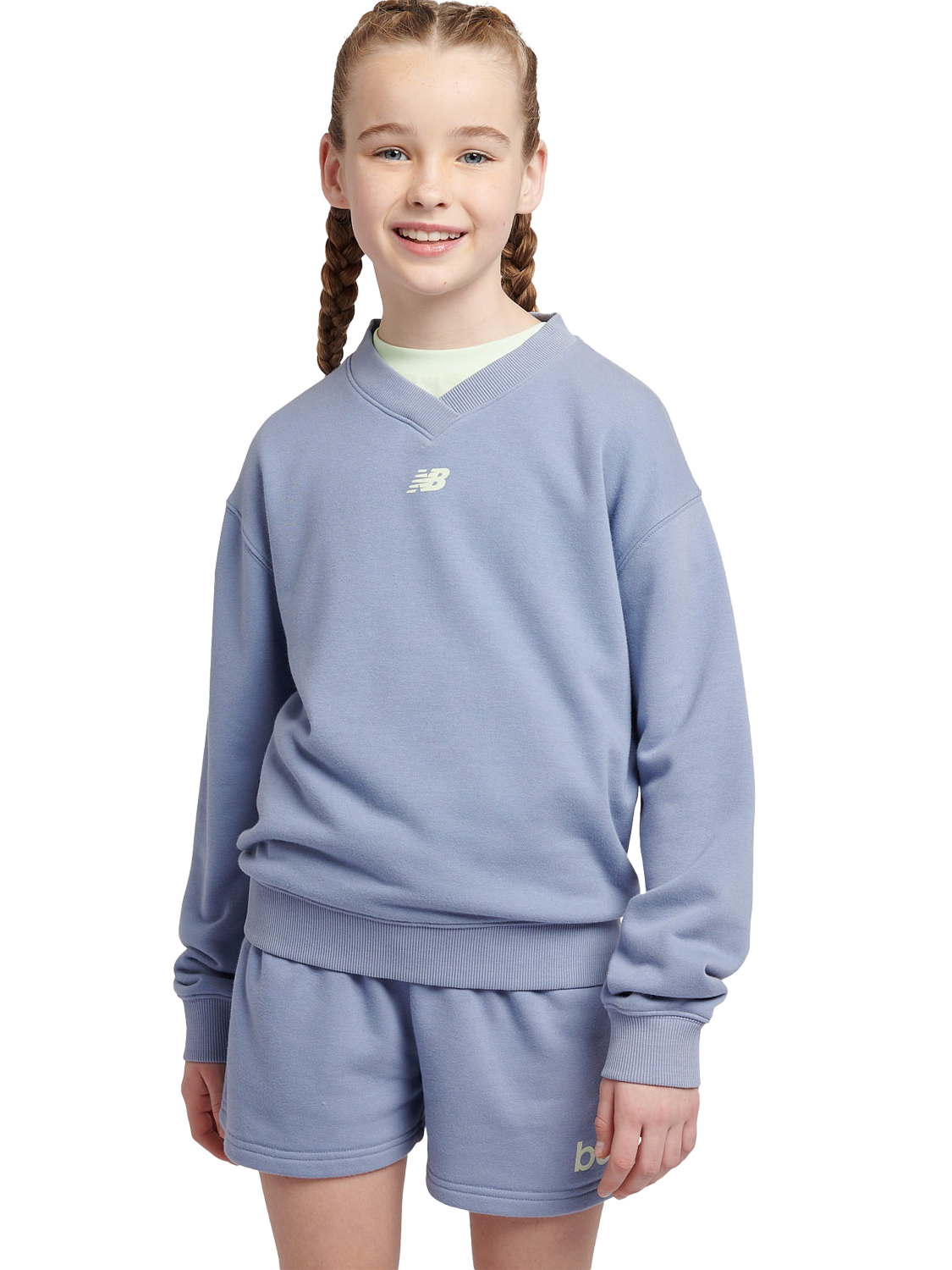 Product image 1 of 11, which shows New Balance Kids' Tennis Graphic Sweatshirt, Dusk Shower, 7-8 years