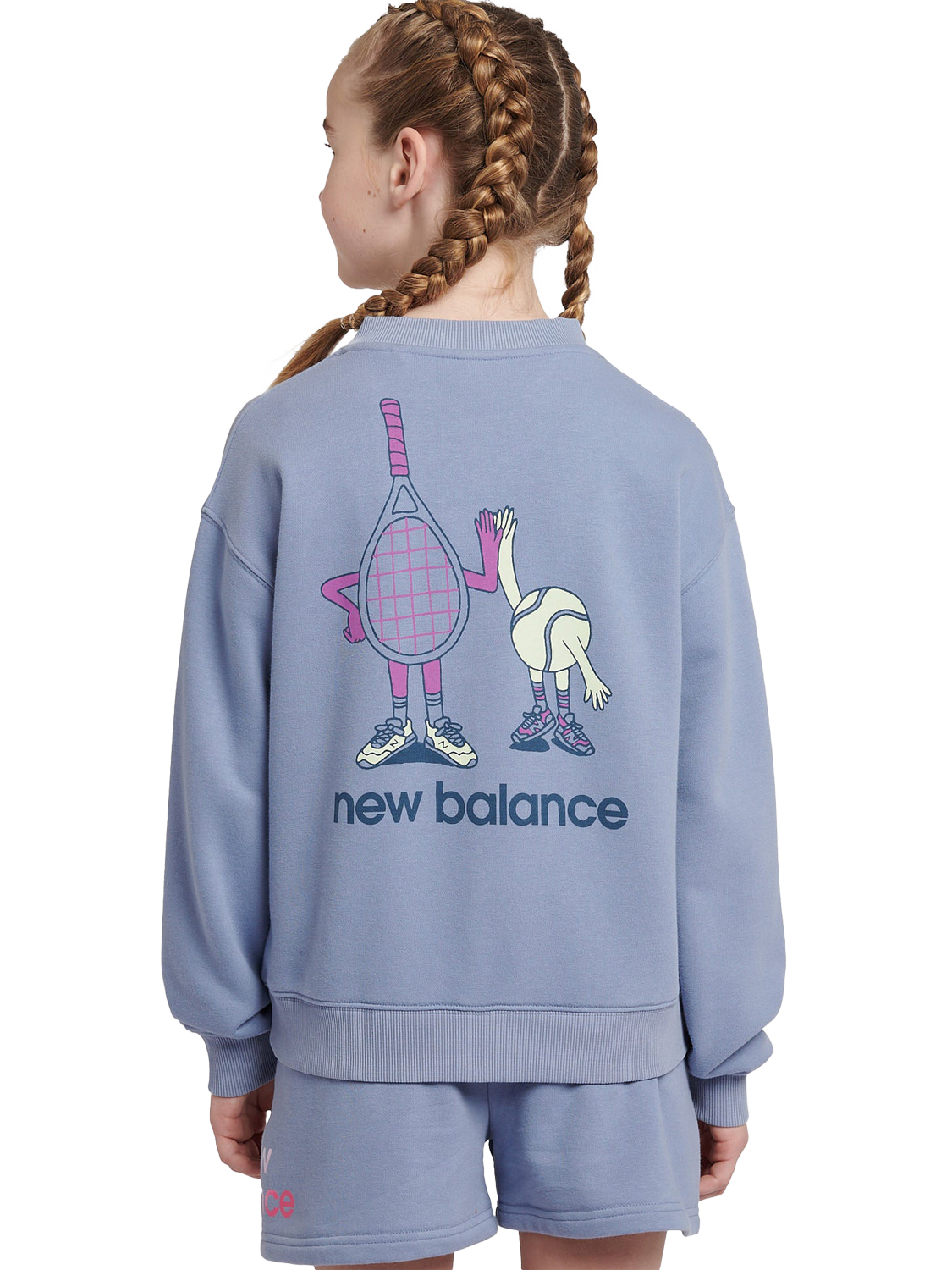 Product image 3 of 11, which shows New Balance Kids' Tennis Graphic Sweatshirt, Dusk Shower, 7-8 years