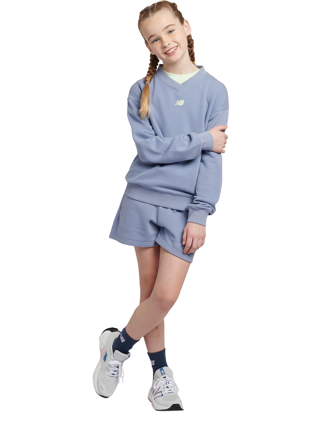 Product image 5 of 11, which shows New Balance Kids' Tennis Graphic Sweatshirt, Dusk Shower, 7-8 years