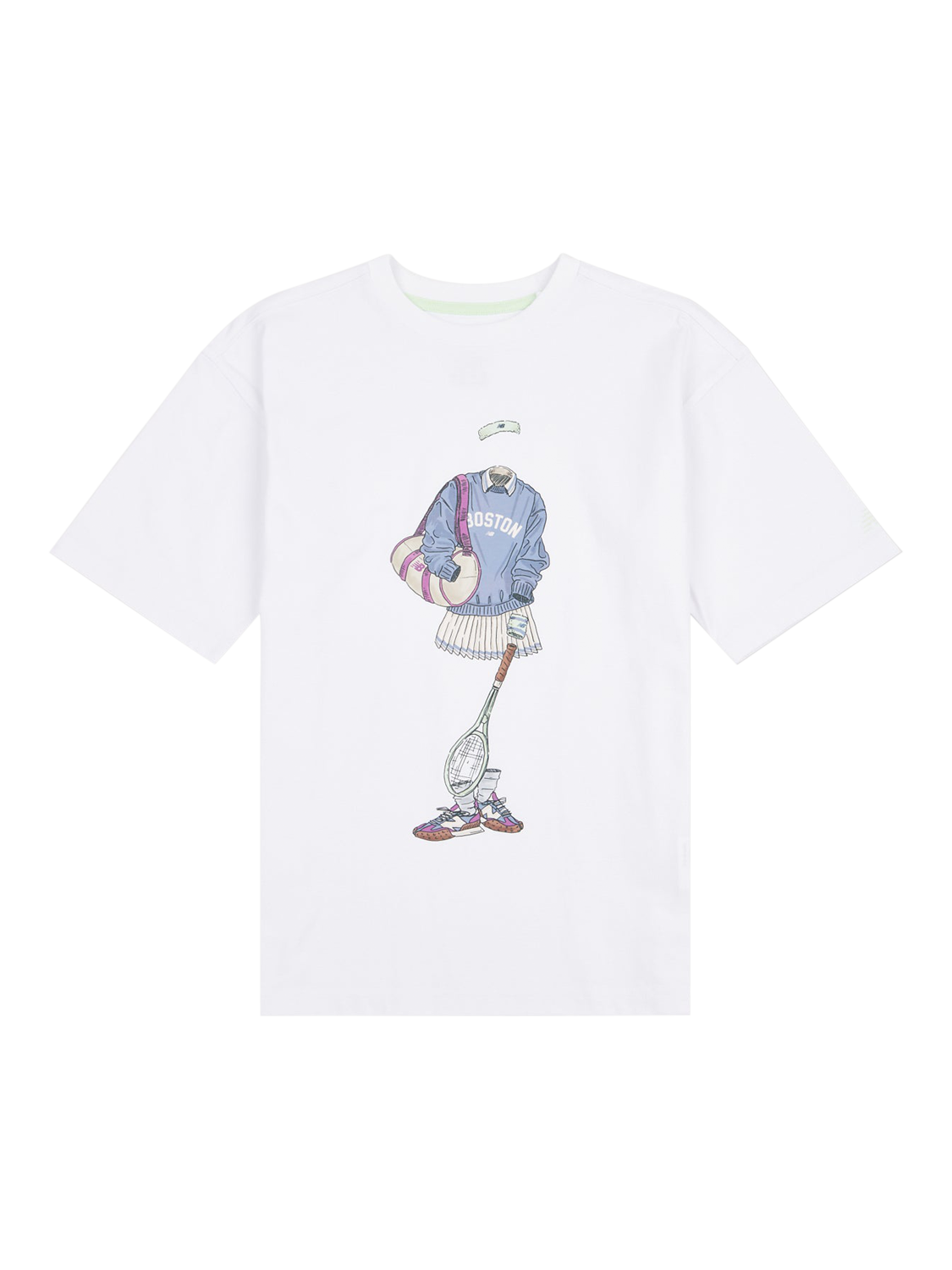 Product image 7 of 10, which shows New Balance Kids' Tennis Outfit T-Shirt, Bright White, 7-8 years