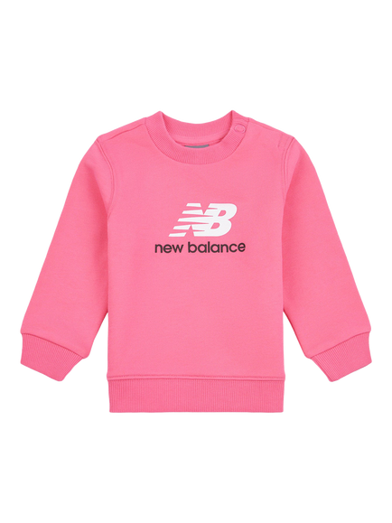 New Balance Kids' Stacked Logo Crew Neck Sweatshirt, Dragon Berry