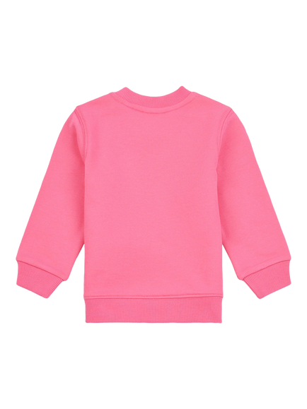 New Balance Kids' Stacked Logo Crew Neck Sweatshirt - view 2, Dragon Berry