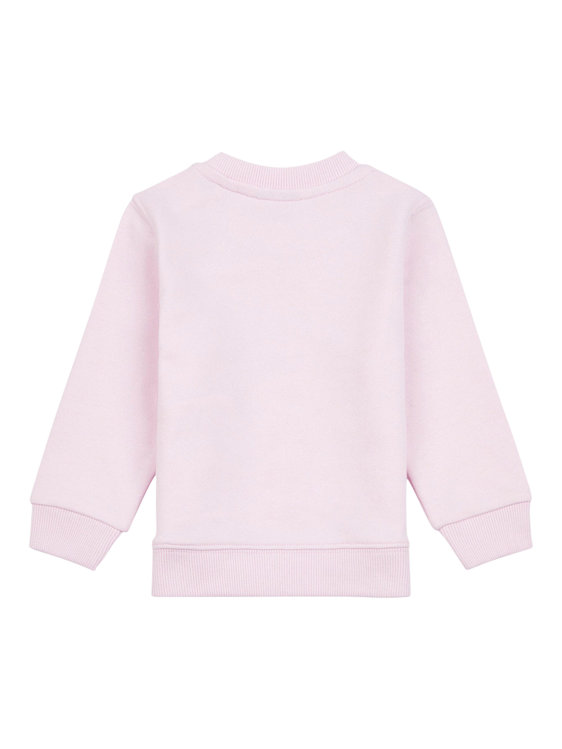Product image 2 of 3, which shows New Balance Kids' Stacked Logo Crew Neck Sweatshirt, Light Raspberry, 12 months