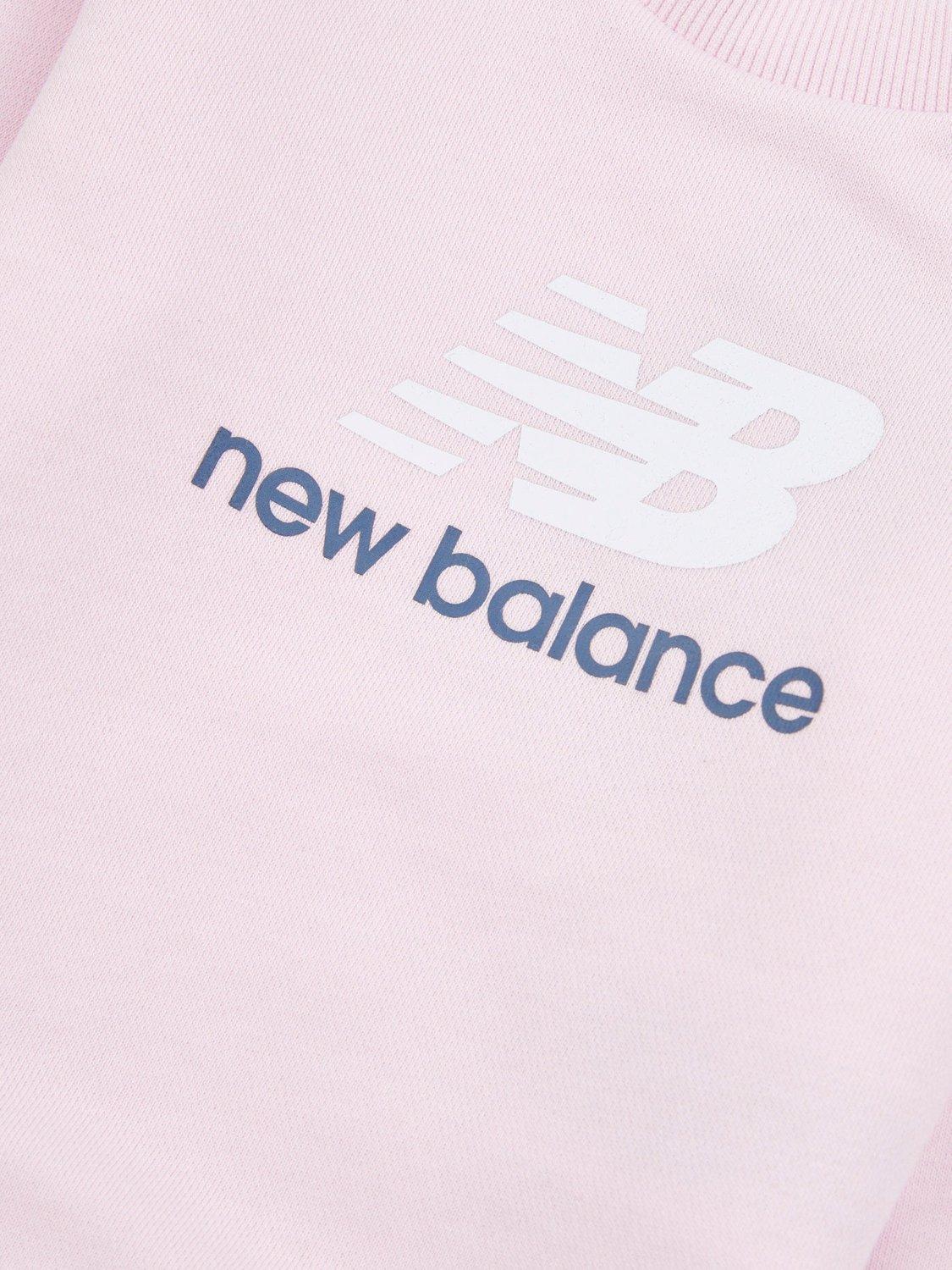 Product image 3 of 3, which shows New Balance Kids' Stacked Logo Crew Neck Sweatshirt, Light Raspberry, 12 months