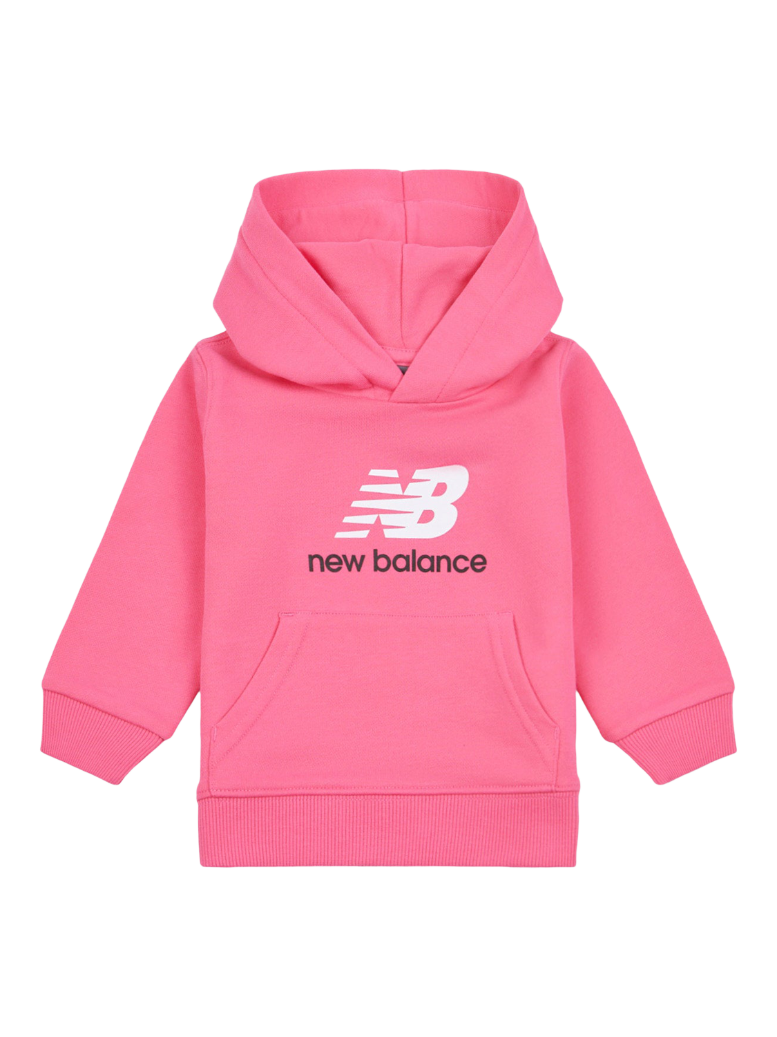 Product image 1 of 3, which shows New Balance Kids' Stacked Logo Hoodie, Dragon Berry, 12 months