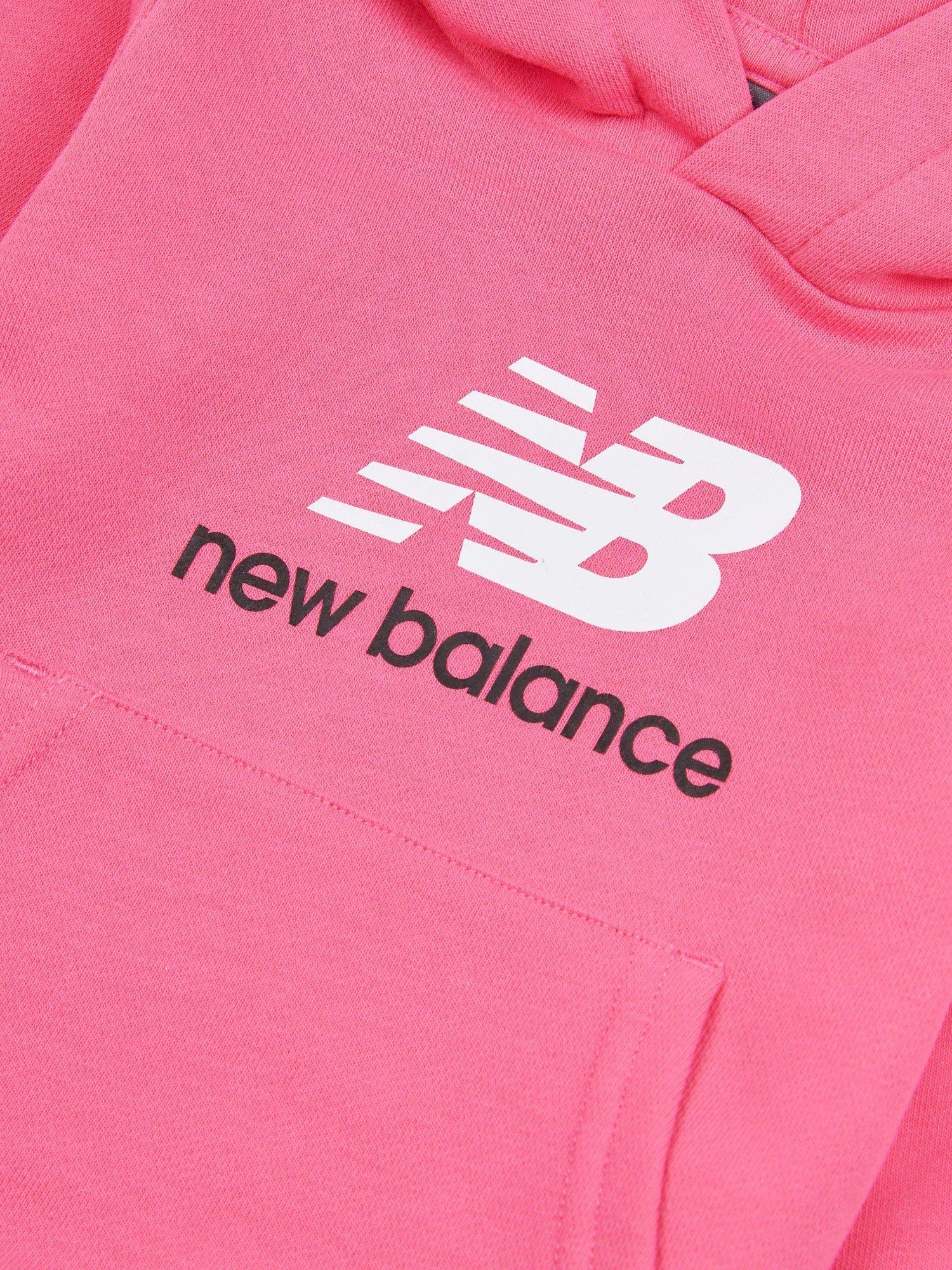 Product image 3 of 3, which shows New Balance Kids' Stacked Logo Hoodie, Dragon Berry, 12 months
