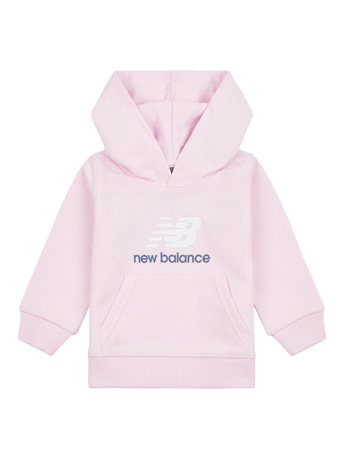 Product image 1 of 3, which shows New Balance Kids' Stacked Logo Hoodie, Light Raspberry, 12 months