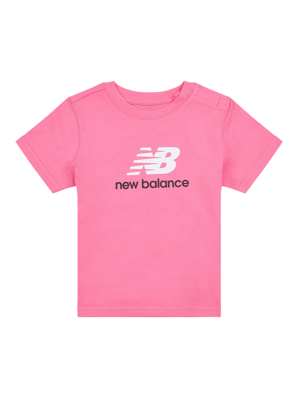 New Balance Kids' Stacked Logo Crew Neck T-Shirt, Dragon Berry