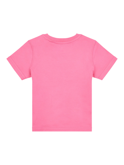 New Balance Kids' Stacked Logo Crew Neck T-Shirt - view 2, Dragon Berry