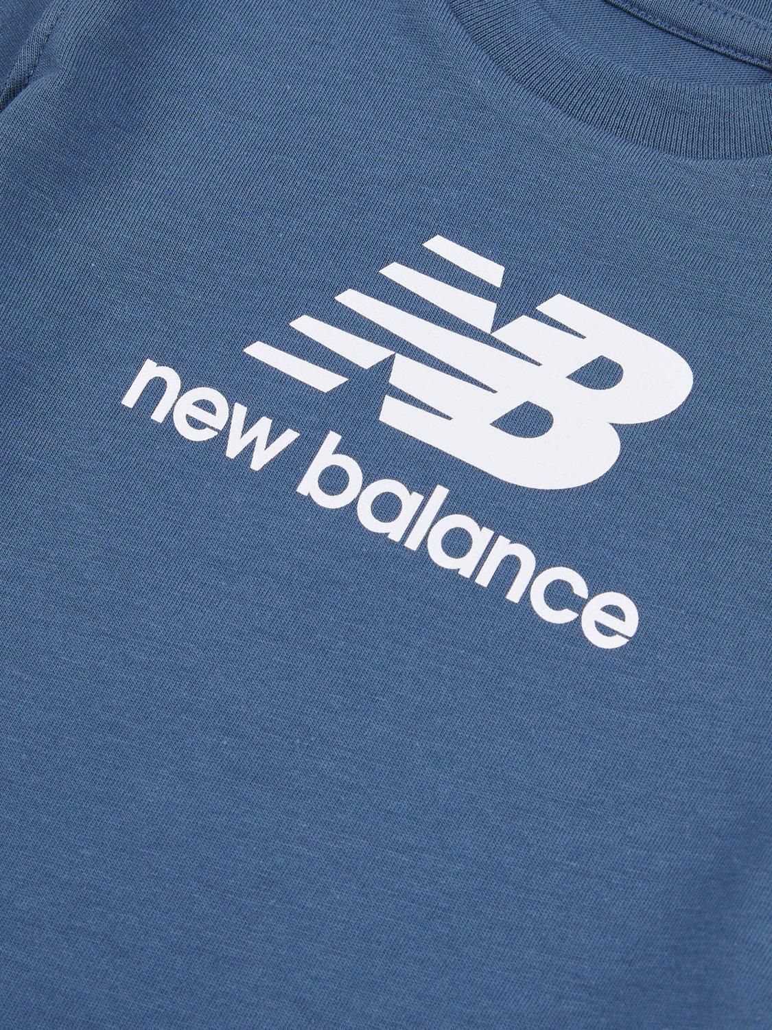 Product image 3 of 3, which shows New Balance Kids' Cotton Stack Logo T-Shirt, Vintage Indigo, 12 months