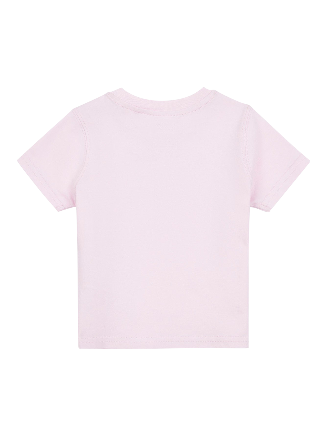 Product image 2 of 3, which shows New Balance Kids' Stacked Logo Crew Neck T-Shirt, Light Raspberry, 12 months