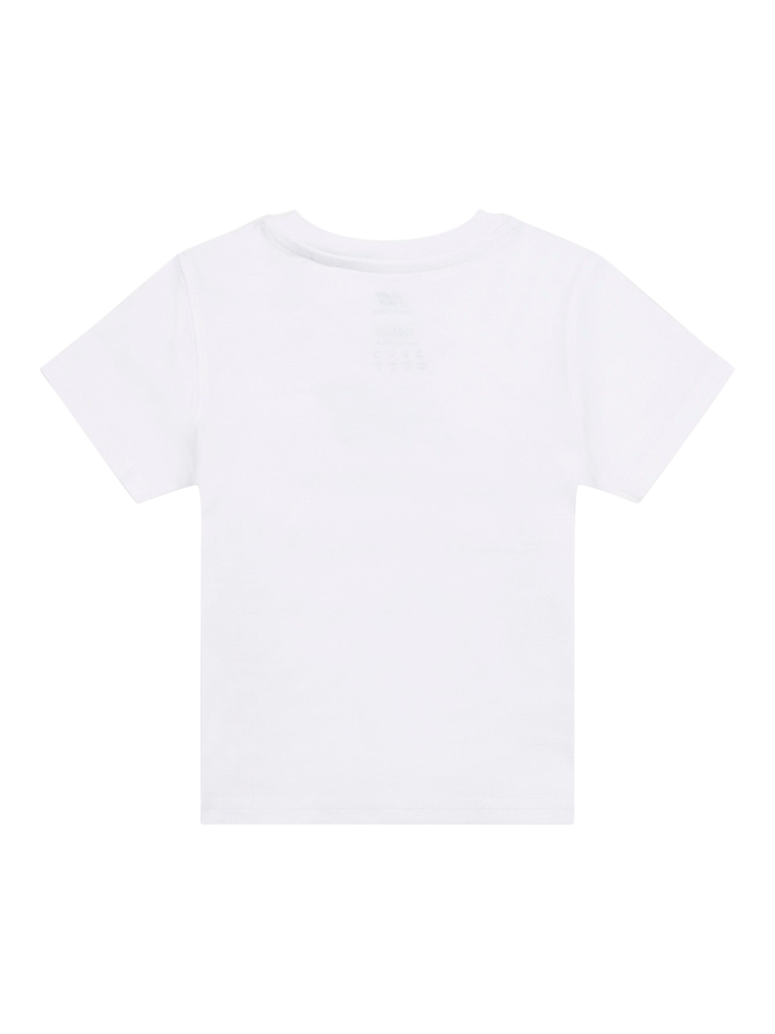 Product image 2 of 3, which shows New Balance Kids' Stacked Logo Crew Neck T-Shirt, Bright White, 12 months
