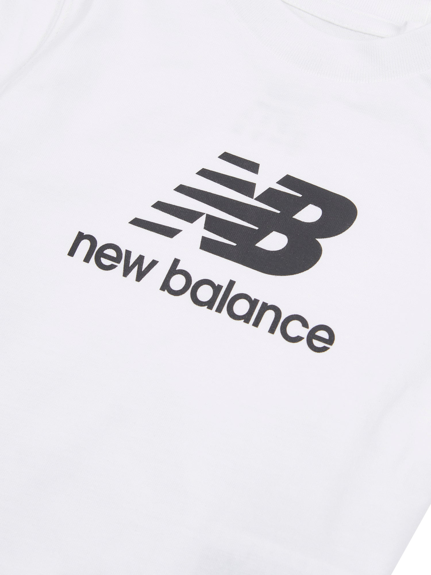 Product image 3 of 3, which shows New Balance Kids' Stacked Logo Crew Neck T-Shirt, Bright White, 12 months