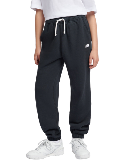 New Balance Kids' French Terry Small Logo Jogging Bottoms, Caviar