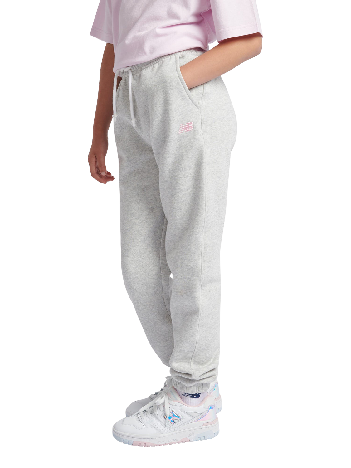 Product image 3 of 6, which shows New Balance Kids' Logo Joggers, Ash Heather, 7-8 years