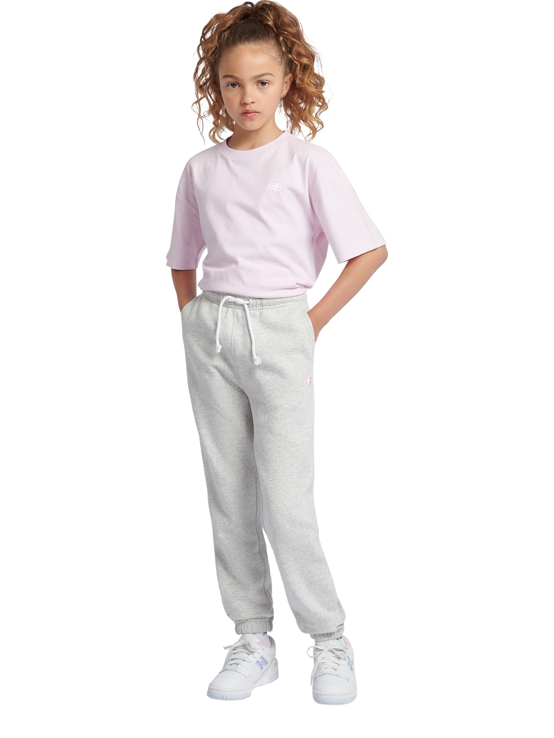 Product image 5 of 6, which shows New Balance Kids' Logo Joggers, Ash Heather, 7-8 years