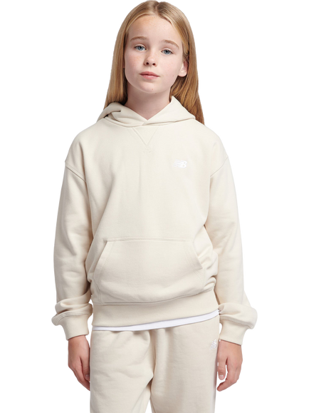 New Balance Kids' French Terry Small Logo Hoodie, Linen