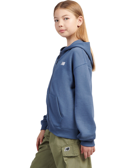 New Balance Kids' French Terry Small Logo Zip Hoodie, Vintage Indigo - view 2, Vintage Indigo