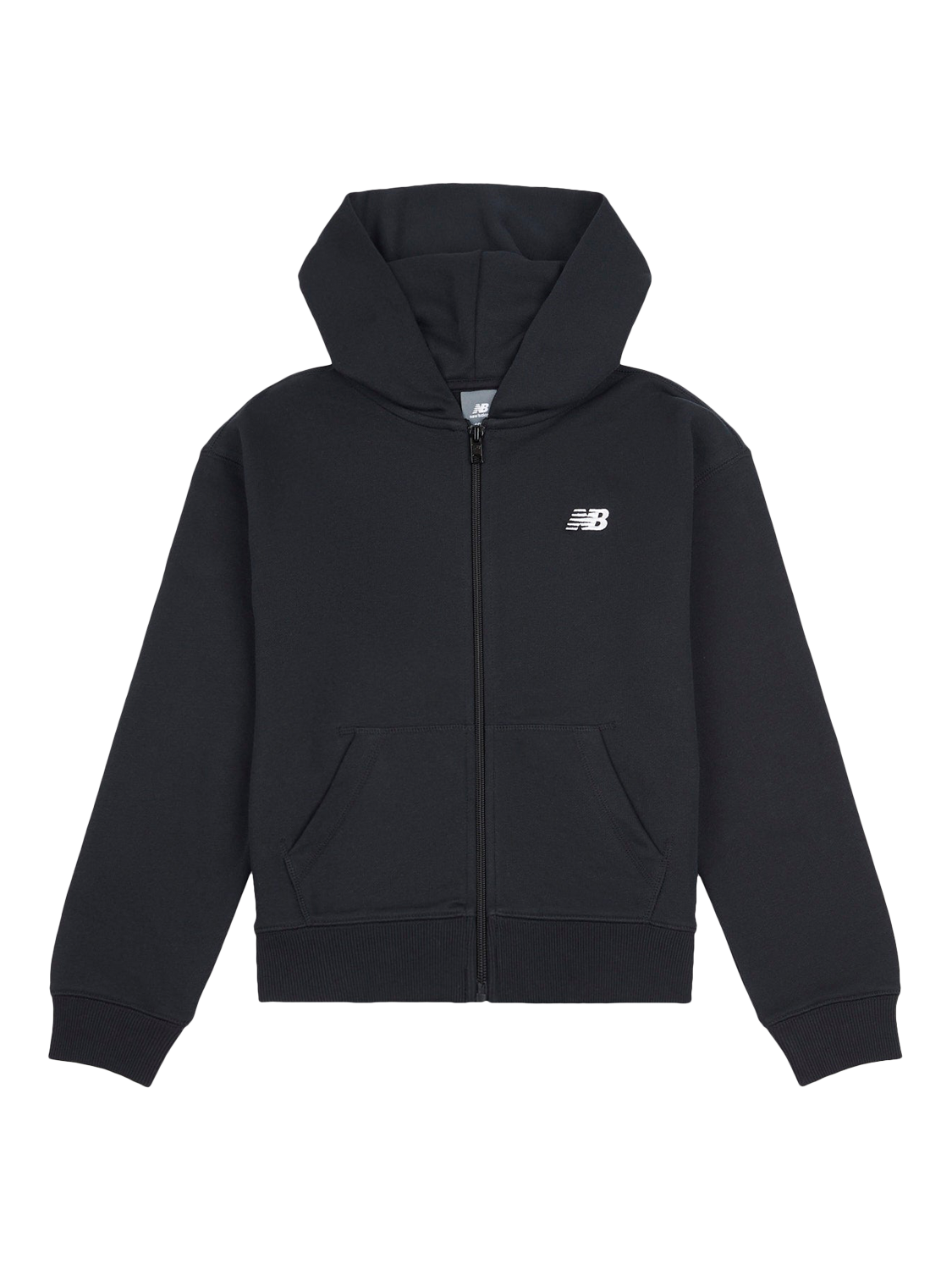 Product image 1 of 3, which shows New Balance Kids' Small Logo Hoodie, Caviar, 7-8 years