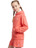 New Balance Kids' French Terry Small Logo Hoodie, Drift Red