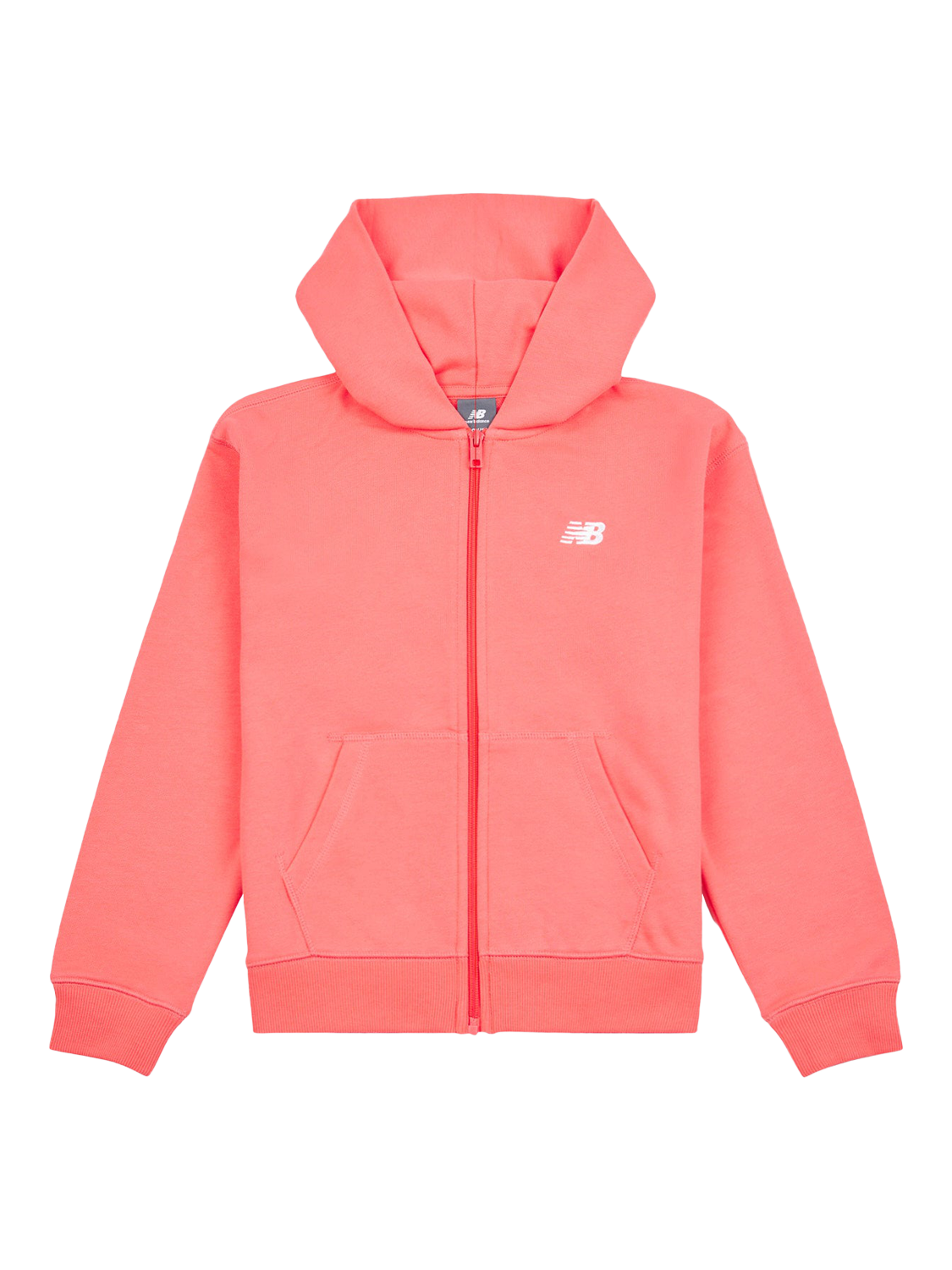 Product image 1 of 3, which shows New Balance Kids' Small Logo Zip-Up Hoodie, Drift Red, 7-8 years
