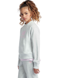 New Balance Kids' French Terry Stacked Logo Crew Sweatshirt, Ash Heather