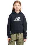 New Balance Kids' French Terry Stacked Logo Hoodie, Caviar