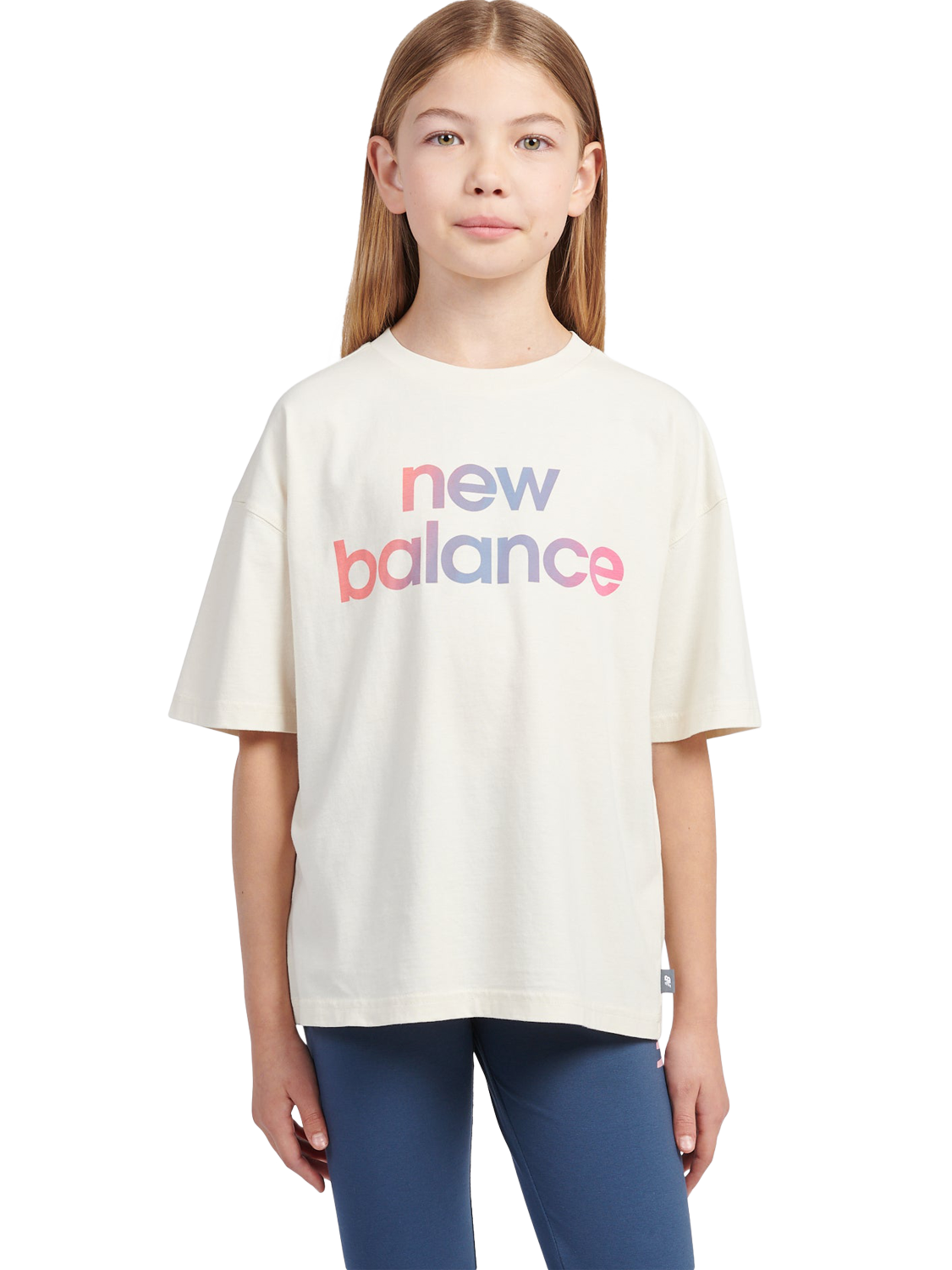 Product image 1 of 11, which shows New Balance Kids' Gradient Graphic T-Shirt, Linen, 7-8 years