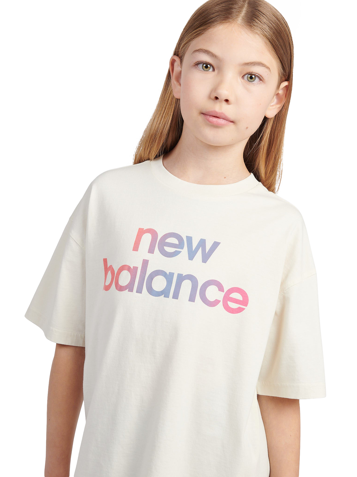 Product image 4 of 11, which shows New Balance Kids' Gradient Graphic T-Shirt, Linen, 7-8 years