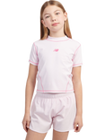 New Balance Kids' Harmony Fitted T-Shirt, Light Raspberry