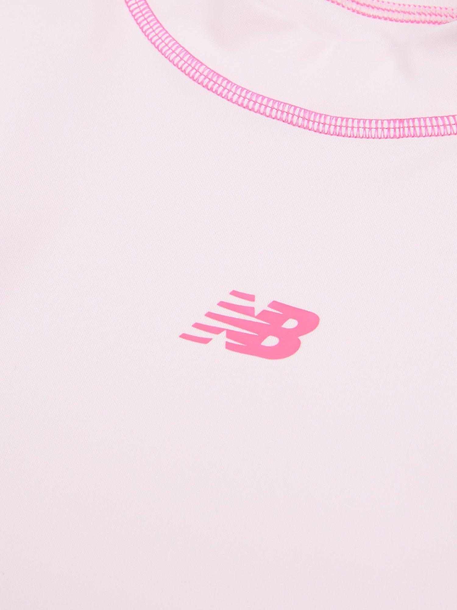 Product image 8 of 8, which shows New Balance Kids' Harmony Fitted T-Shirt, Light Raspberry, 7-8 years